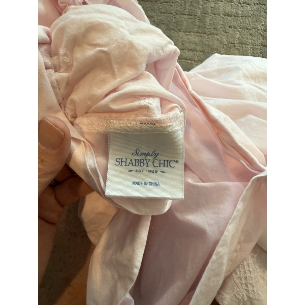 Rachel Ashwell Simply Shabby Chic Pink‎ Embroidered Batiste Cotton TWIN Duvet - Picture 7 of 8